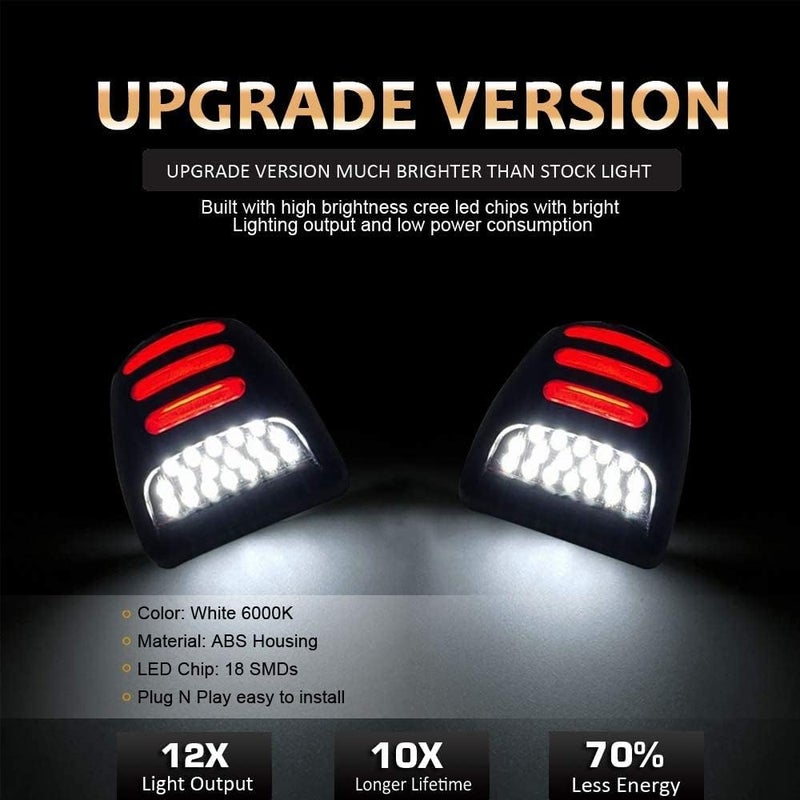 Best View LED License Plate Light Tag Lamp Assembly - Tag Lights Led with Red OLED Neon Tube - Compatible with Chevy Silverado Suburban Tahoe GMC Sierra 1500 2500 3500 HD Escalade EXT, 2 Pieces - Image 2
